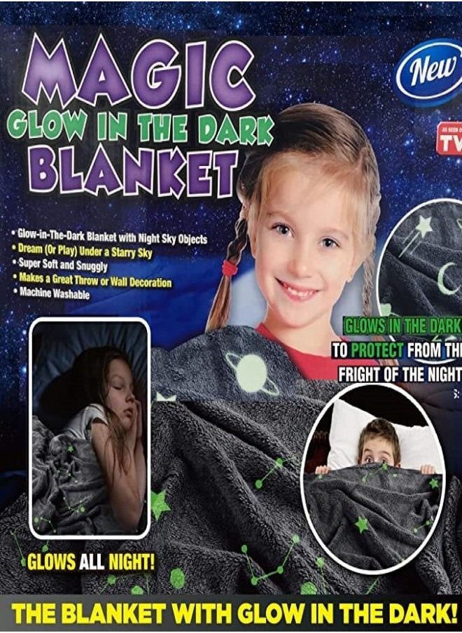 J&J - Magic Glow in The Dark Blanket Throw - Image 1