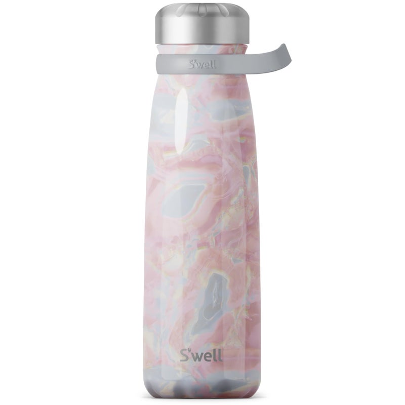 Swell Stainless Steel Traveler With Handle 40oz Geode Rose Triple Layered Vacuum Insulated Containers Keeps Drinks Cold for 60 Hours and Hot for 20 BPA Free Easy Carrying On the Go