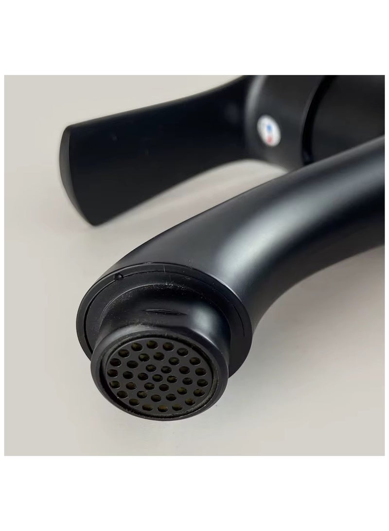Bathroom Basin Faucet Wash Basin Mixer Faucet with ABS Pop Up Drain Bathroom Sink Faucet Single Tap Hot And Cold Easy Installation Wash Basin Bathroom Faucet With Included Two Hoses  - Image 2