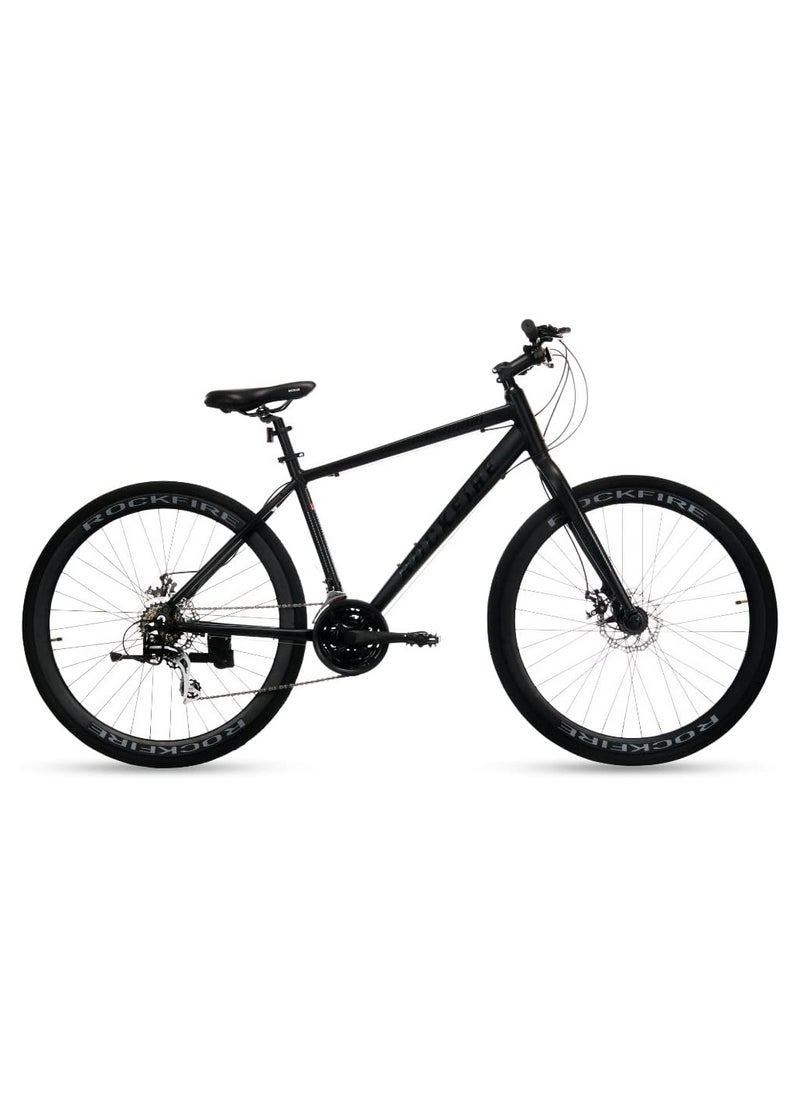 Rockfire Performance Hybrid Bicycle | Alloy Frame | 21-Speed Drivetrain, Logan Mechanical Disc Brakes & Alloy Rigid Fork | Ideal for Urban Commuting and Sport Riding with 700x35c Hybrid Tires  - Image 1
