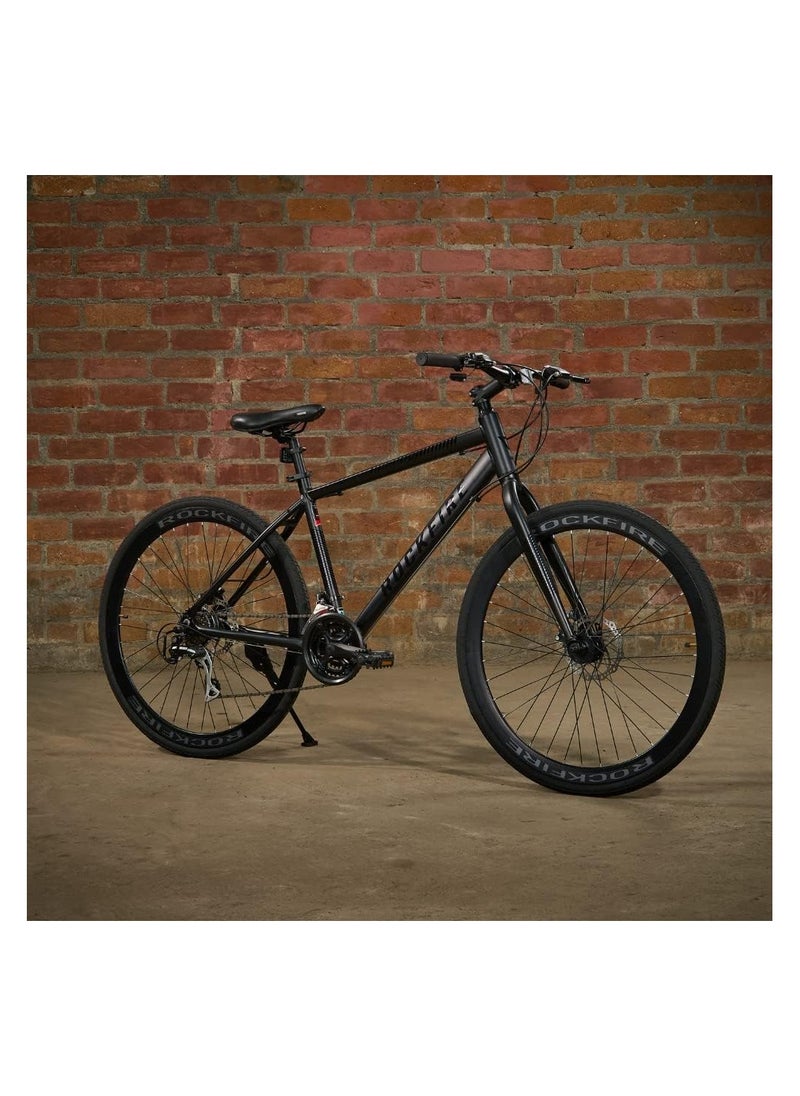 Rockfire Performance Hybrid Bicycle | Alloy Frame | 21-Speed Drivetrain, Logan Mechanical Disc Brakes & Alloy Rigid Fork | Ideal for Urban Commuting and Sport Riding with 700x35c Hybrid Tires  - Image 2