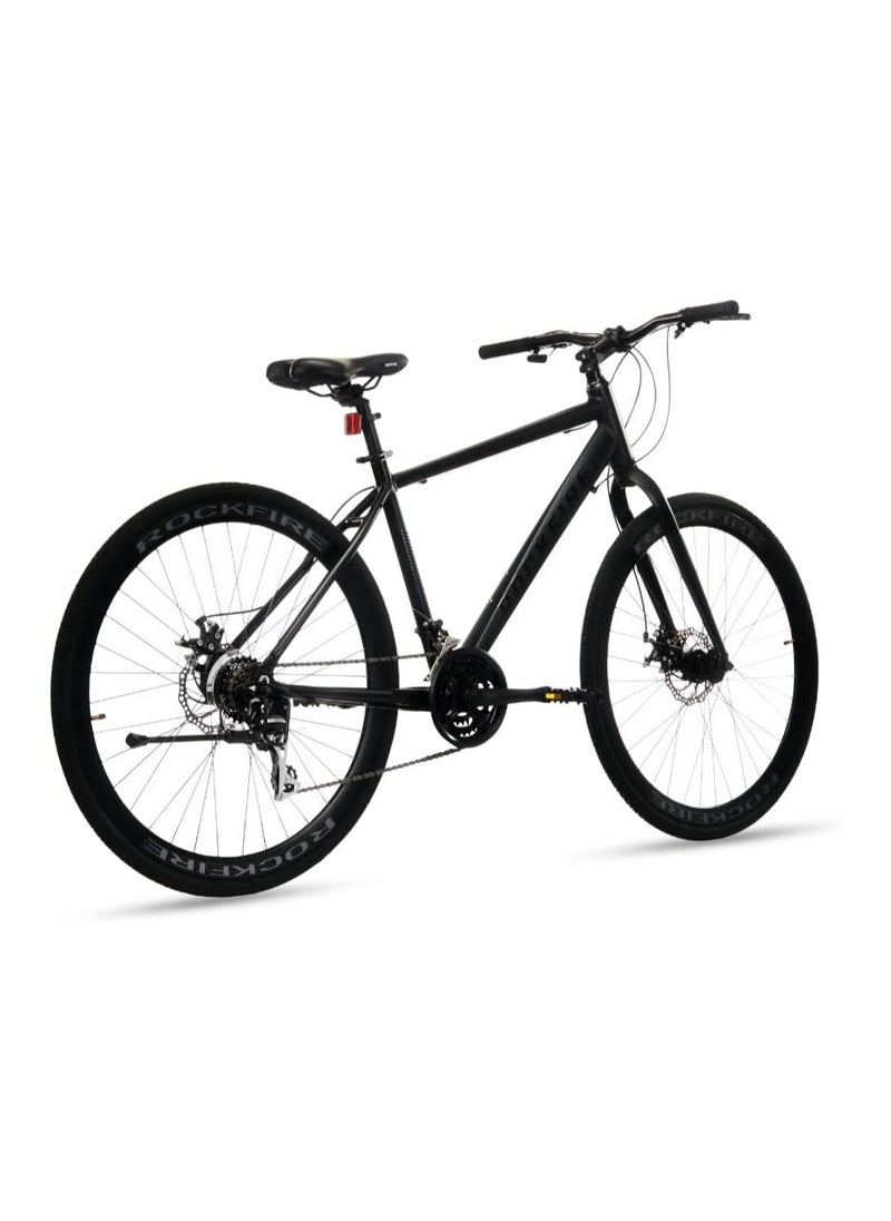 Rockfire Performance Hybrid Bicycle | Alloy Frame | 21-Speed Drivetrain, Logan Mechanical Disc Brakes & Alloy Rigid Fork | Ideal for Urban Commuting and Sport Riding with 700x35c Hybrid Tires  - Image 4
