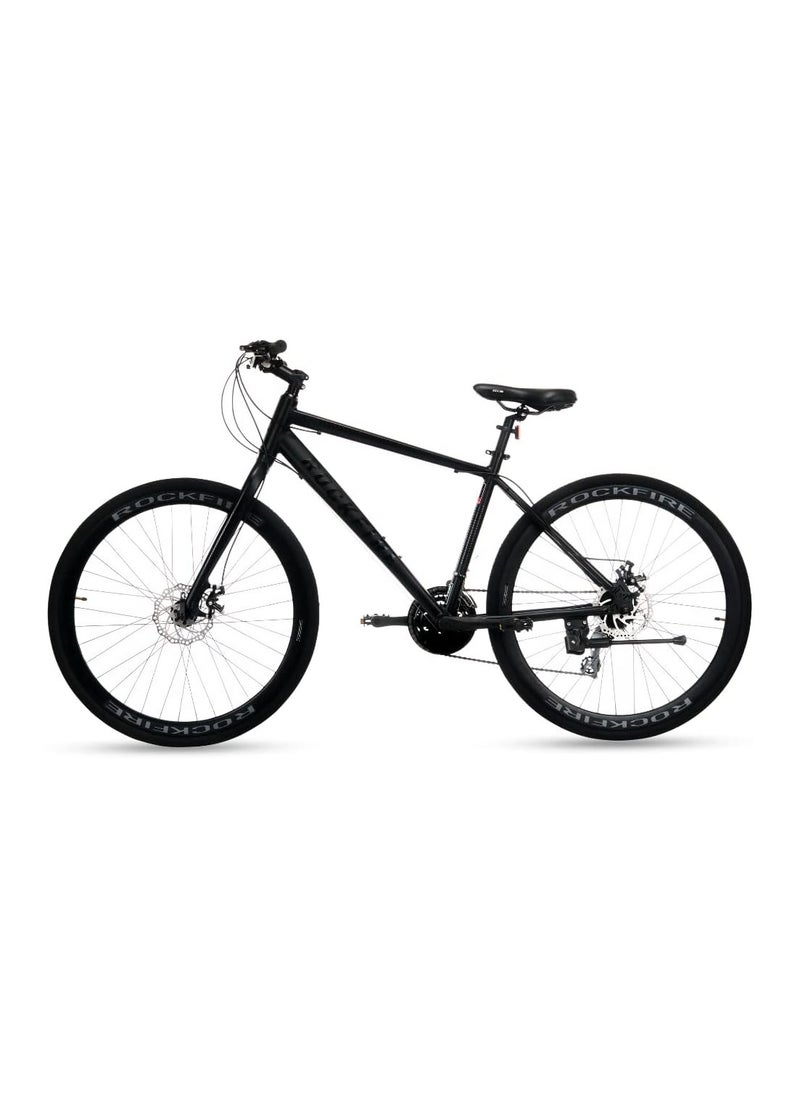 Rockfire Performance Hybrid Bicycle | Alloy Frame | 21-Speed Drivetrain, Logan Mechanical Disc Brakes & Alloy Rigid Fork | Ideal for Urban Commuting and Sport Riding with 700x35c Hybrid Tires  - Image 5