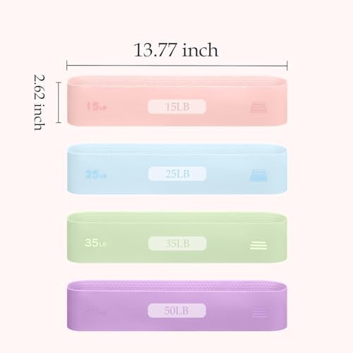 Linsaner 1 Pack Silicone Resistance Bands for Working Out，Exercise Bands for Woman and Man, Workout Equipment for Yoga and Pilates, Anti-Slip, for Strength Training-Pink-15LB - Image 2