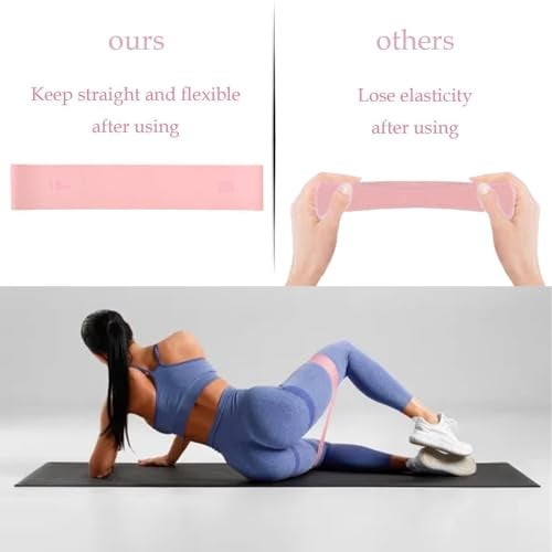 Linsaner 1 Pack Silicone Resistance Bands for Working Out，Exercise Bands for Woman and Man, Workout Equipment for Yoga and Pilates, Anti-Slip, for Strength Training-Pink-15LB - Image 5