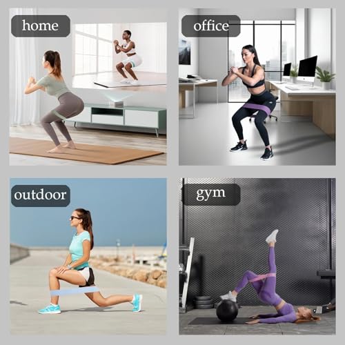 Linsaner 1 Pack Silicone Resistance Bands for Working Out，Exercise Bands for Woman and Man, Workout Equipment for Yoga and Pilates, Anti-Slip, for Strength Training-Pink-15LB - Image 4