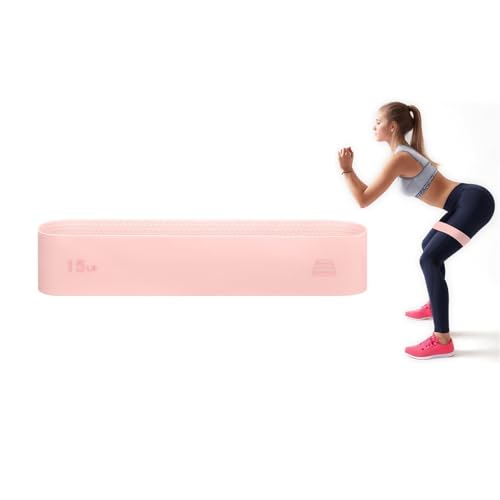 Linsaner 1 Pack Silicone Resistance Bands for Working Out，Exercise Bands for Woman and Man, Workout Equipment for Yoga and Pilates, Anti-Slip, for Strength Training-Pink-15LB - Image 1