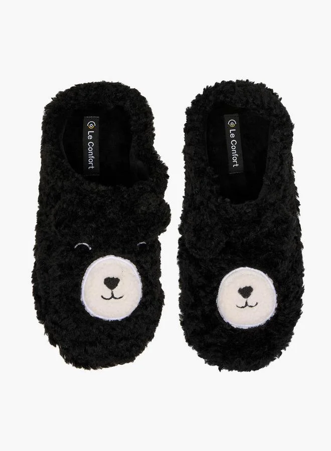 لو كونفورت Women Teddy Bear Embroidered Bedroom Mules