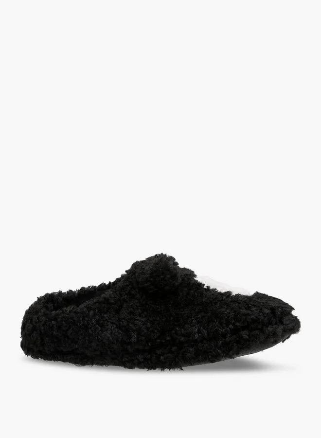 لو كونفورت Women Teddy Bear Embroidered Bedroom Mules