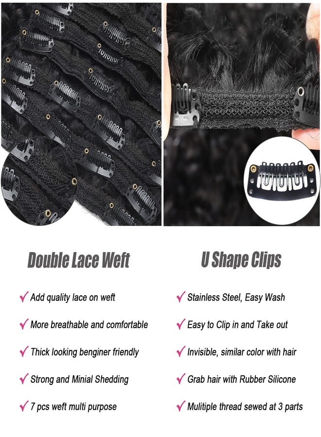 Rolisy Curly Clip In Human Hair Extensions 20 Inch Water Wave for Black Women - Brazilian Remy Thick Ends Soft Clip Ins - Image 5