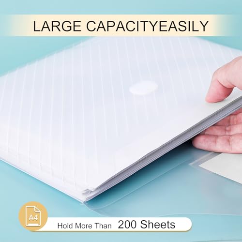 WORPSON 10 Pack, Clear Plastic Envelopes File Folders, HeavyDuty Document Holder with Label Pockets for Letter and A4 Size, Document Folder for School Home Work Office Organizer (10) - Image 5