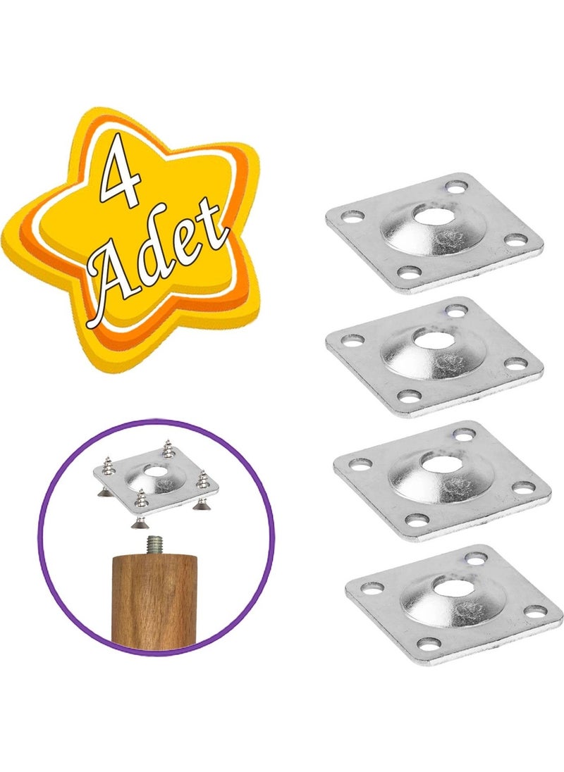 Glaswen Furniture Base Sofa Nesting Coffee Table Leg Metal Connection Apparatus Flat Foot Base M8 Bolted (4 Pieces)  - Image 1