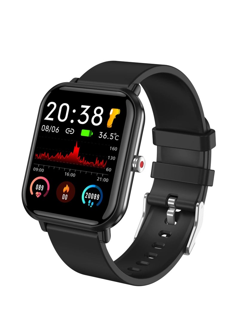 Captaintech Smart Watch Fitness with 24 Sports Modes, 5ATM Swimming Waterproof, Blood Oxygen Heart Rate Sleep Monitor Step Calorie Counter 1.7" Touchscreen Smartwatch Fitness Watch for Android iPhone - Image 1