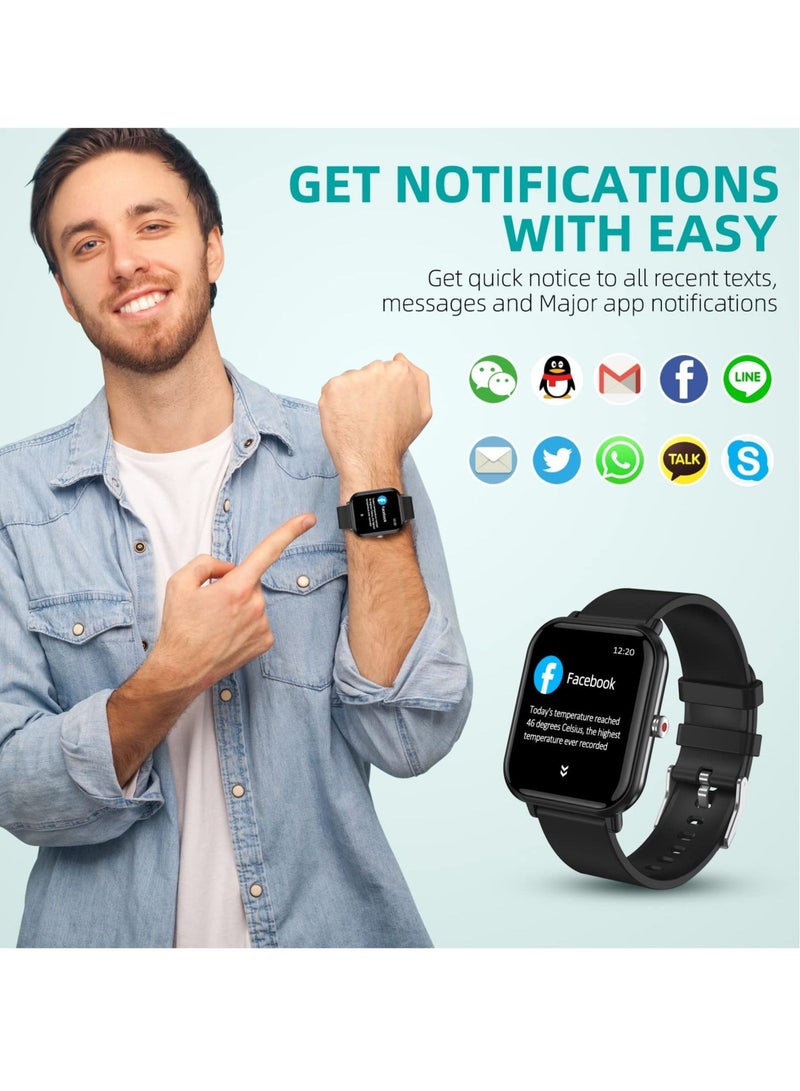 Captaintech Smart Watch Fitness with 24 Sports Modes, 5ATM Swimming Waterproof, Blood Oxygen Heart Rate Sleep Monitor Step Calorie Counter 1.7" Touchscreen Smartwatch Fitness Watch for Android iPhone - Image 3