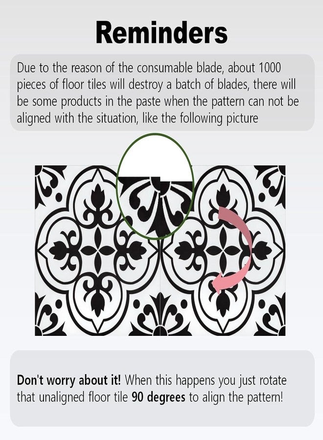 Alow Peel and Stick Floor Tile Waterproof, black and white flower Floor Tile Easy to Paste, Vinyl Flooring for Bedroom, Living Room Kitchen and More（11.8Inx11.8Inx20pcs) - Image 3