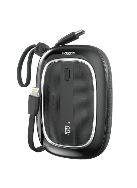 MX-PB125 10000mAh Power Bank - PD20W, QC18W, SCP22.5W, Compact and Lightweight with LCD Display