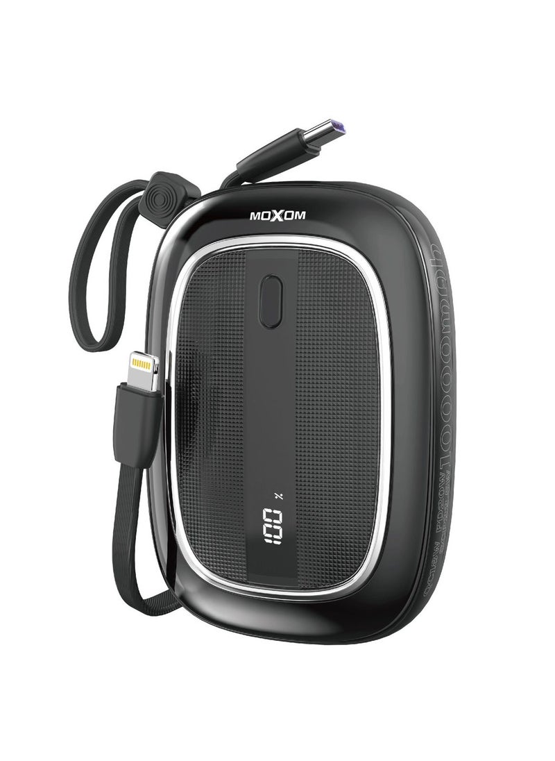 MOXOM MX-PB125 10000mAh Power Bank - PD20W, QC18W, SCP22.5W, Compact and Lightweight with LCD Display  - Image 1