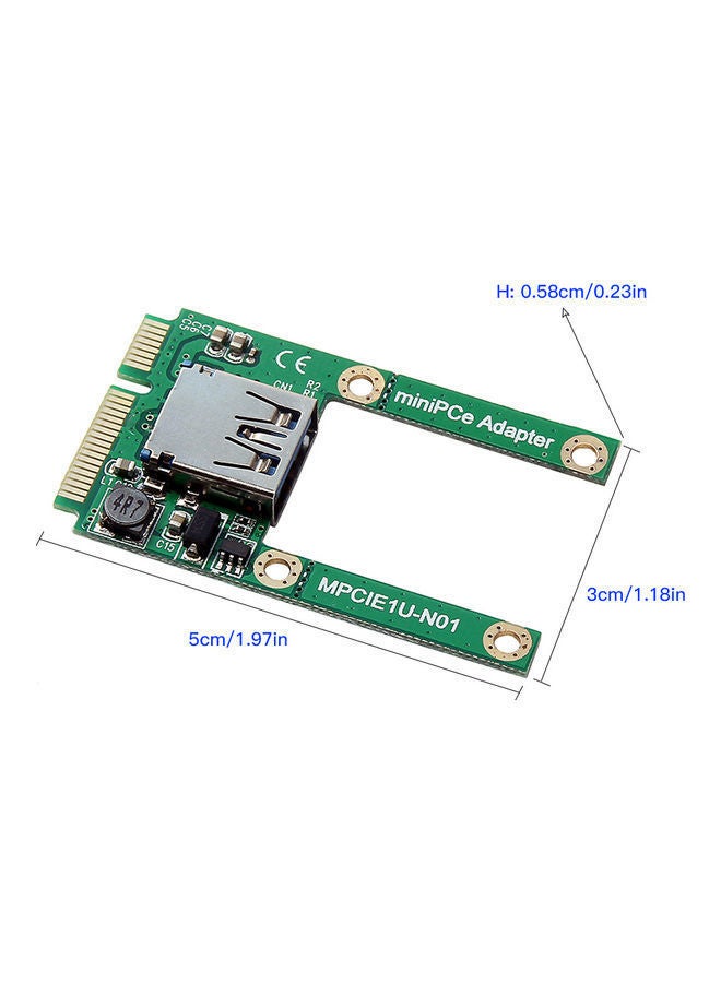 NIBEMINENT Mini PCI-E To USB2.0 Adapter Card PCI Express Support Height Size Multicolour - Image 2