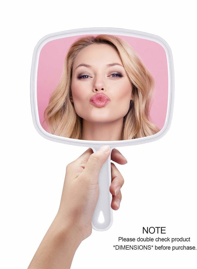 PROTECLE Hand Mirror, Handheld Makeup Mirror with Handle for Barber Hairdressing (Square White 10.3"x7.4") - Image 2