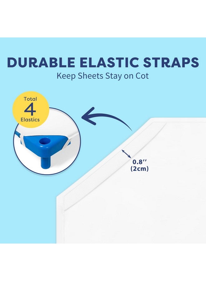 Comfyanno Cot Sheets for Daycare Standard Size - 23" x 51" - 10 Pack Bulk - Daycare Essentials - Soft & Comfortable Brushed Microfiber - Fitted Cot Cover - for Preschool Kids Nap Time - White - Image 5