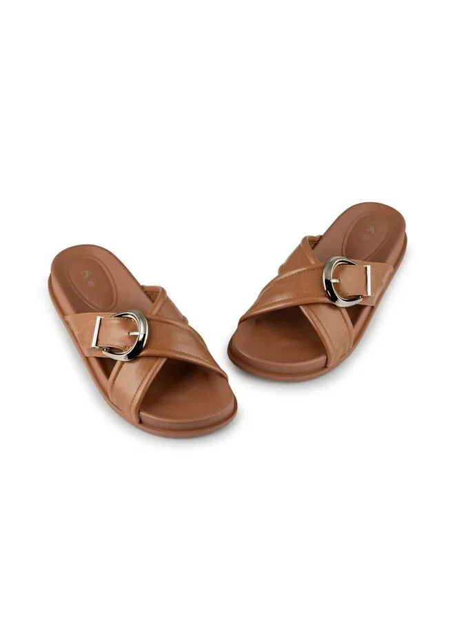 Vincci Brown Women Multi Strap Wedge Sandals for Women | Best Price UAE