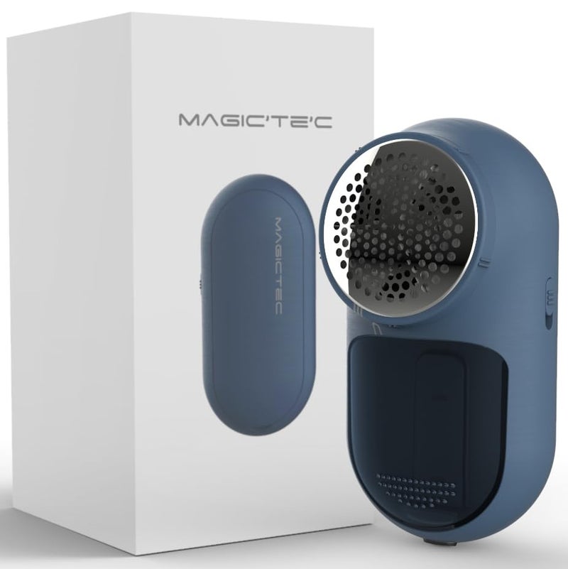 Magictec Rechargeable Fabric Shaver Magictec Lint Remover Sweater Defuzzer Lints Fuzzs Pills Pilling Trimmer for Clothes and Furniture Battery Operated Blue