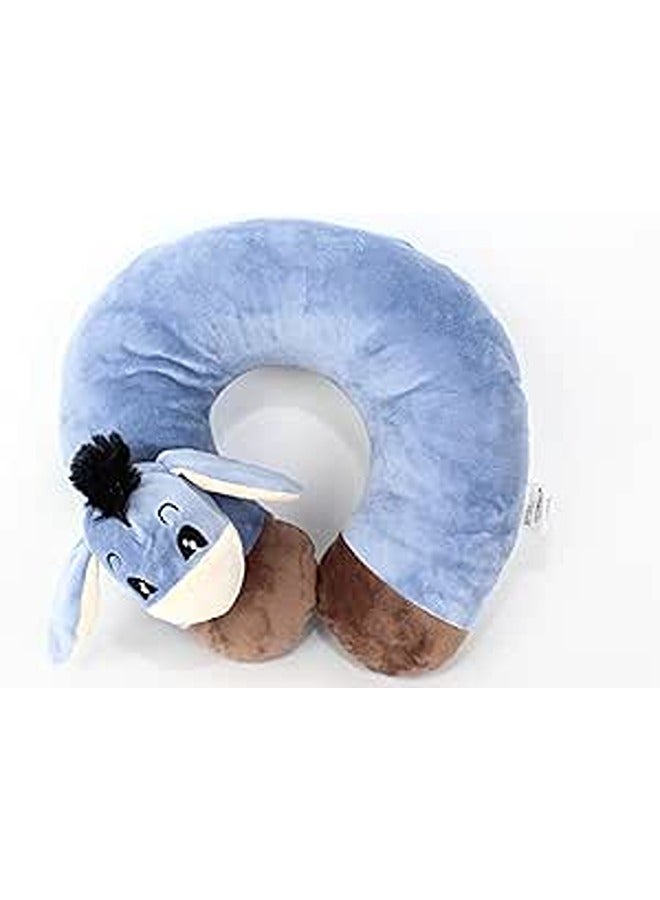 Comfy Neck Support Soft Fiber Travel Neck Pillow U-Shape For Car, Travel, Office,Airplane and Gifts - Donkey - Light Blue