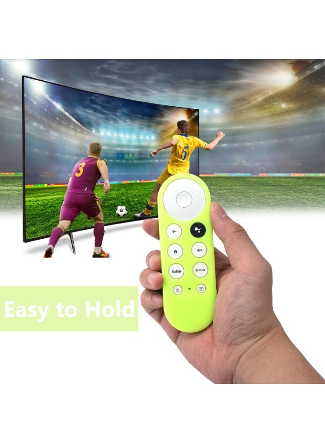 KENSUO 2 Pack Remote Cover Compatible with 2020 Chromecast with Google TV Voice Remote, Anti Slip Silicone Case Cover (Glow Green + Glow Blue)  - Image 4
