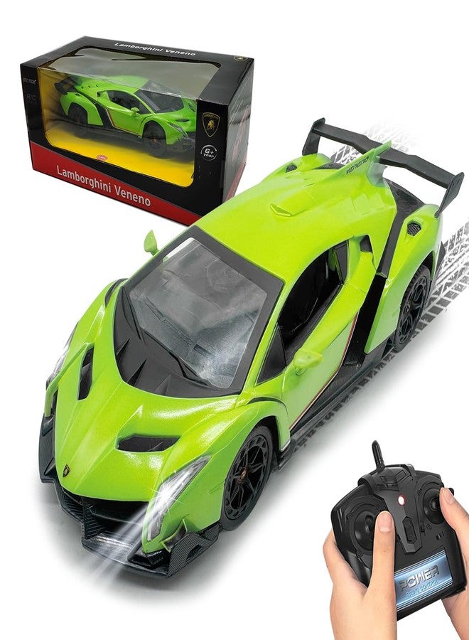 QUN FENG Lamborghini Remote Control Car 1:24 Scale Lambo Toy Car Officially Licensed Rc Cars with Light 2.4Ghz Model Car for Boys 4-7 Girls Birthday Gift, Green - Image 1