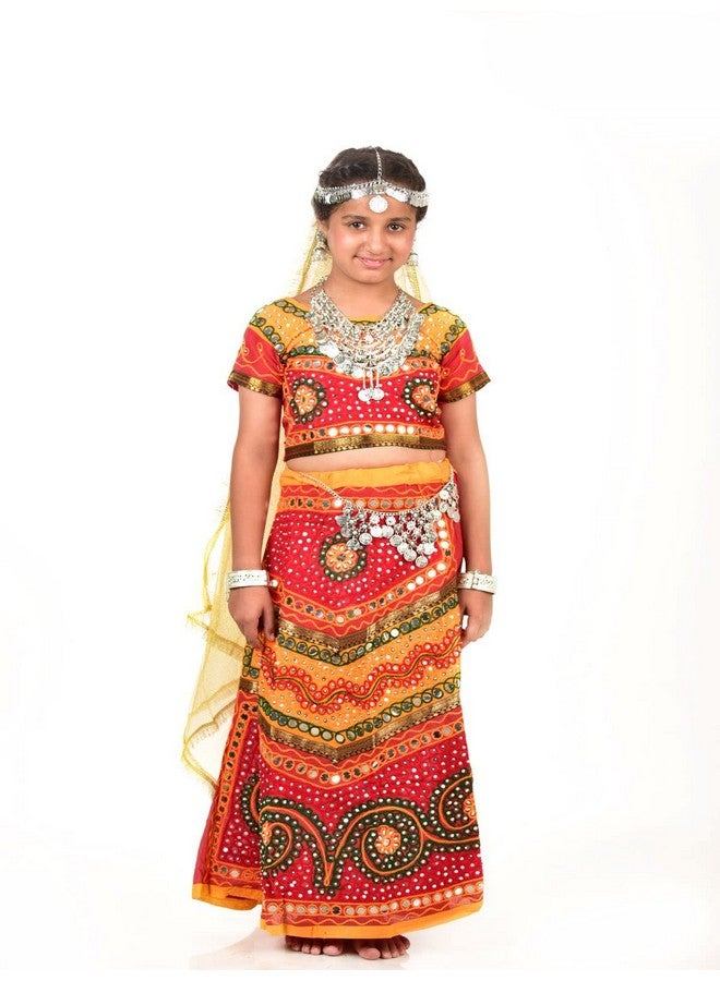 بوك ماي كوستيوم BookMyCostume فتاة غوجاراتية ترتدي مجوهرات تقليدية من ولاية الهند، زي تنكري للأطفال والكبار، للفتيات من سن 4 إلى 5 سنوات - Image 1