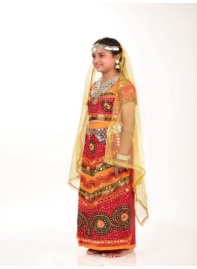 بوك ماي كوستيوم BookMyCostume فتاة غوجاراتية ترتدي مجوهرات تقليدية من ولاية الهند، زي تنكري للأطفال والكبار، للفتيات من سن 4 إلى 5 سنوات - Image 4