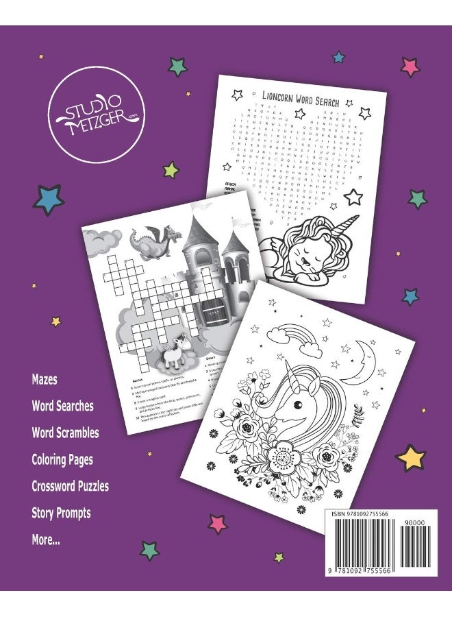 كتاب أنشطة يونيكورن والأصدقاء للأطفال من عمر 8-12: أكثر من 30 نشاط ممتع للأطفال - صفحات تلوين، بحث عن الكلمات، متاهات، ألغاز الكلمات المتقاطعة، أفكار قصص، خلط الكلمات، المزيد - Image 2