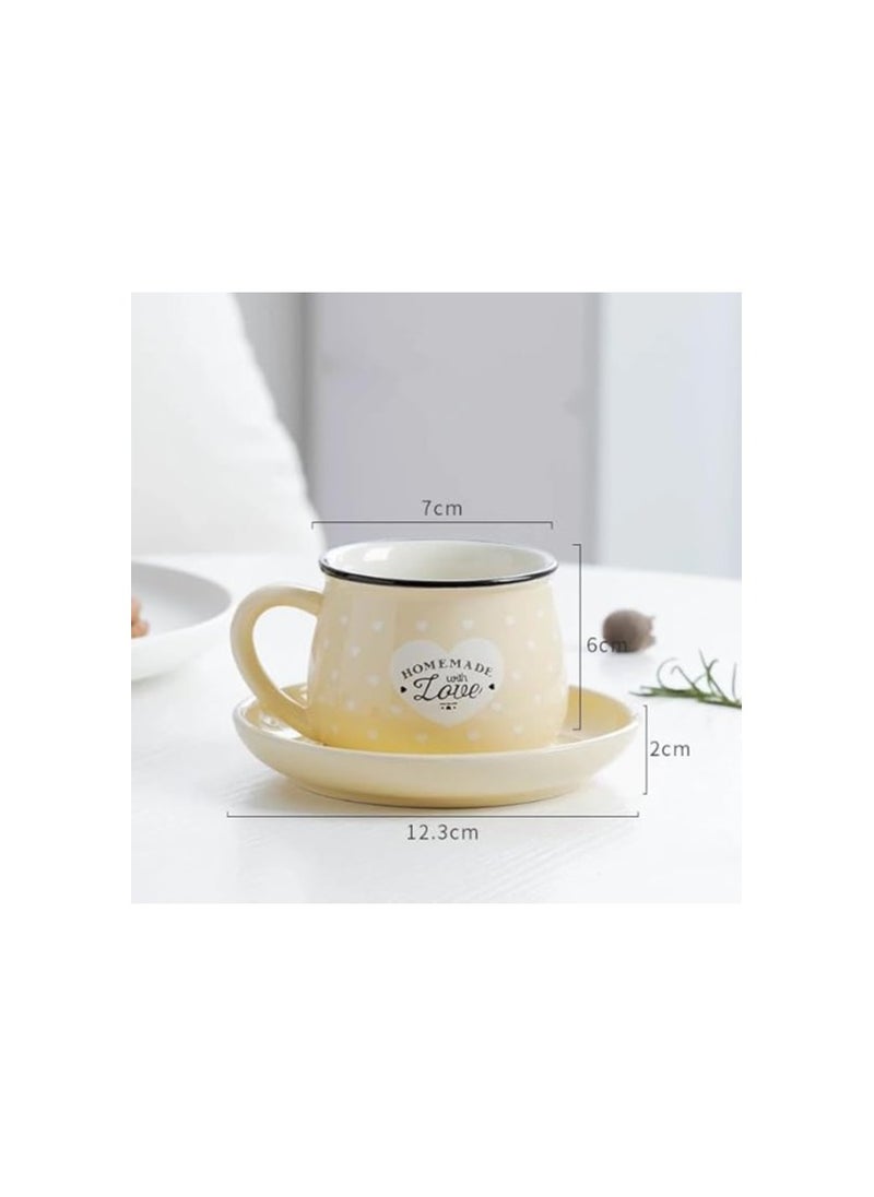 Generic - Porcelain Coffee Cups With Saucers Set of 12pcs- Cute Shape- Multicolor -170ml - Image 1