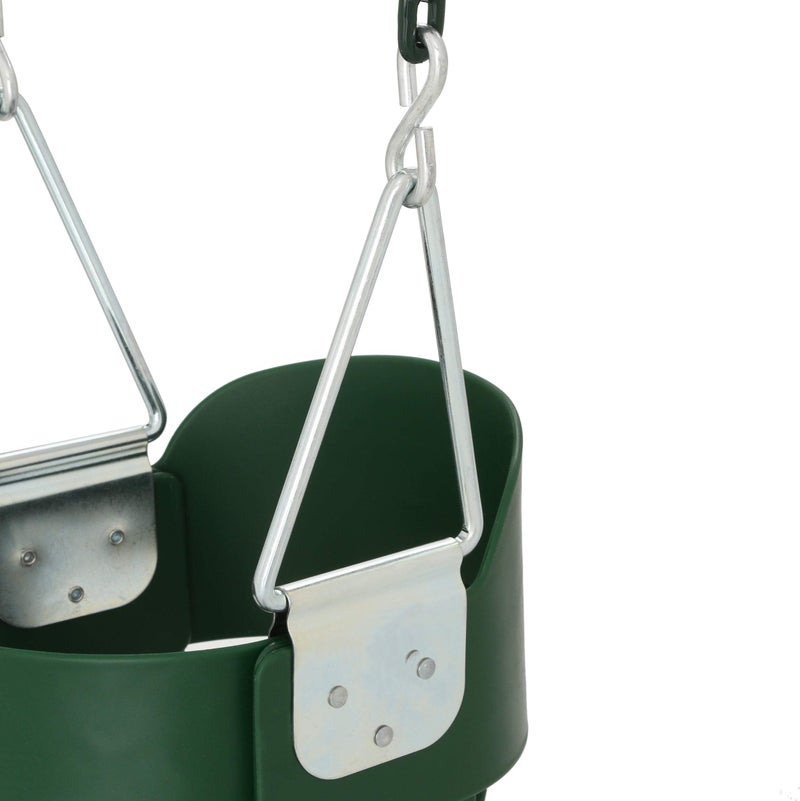 Gorilla Playsets 04-0008-G/G Full Bucket Toddler Swing, Bucket, Green 60" Plastic Coated Chains, 50 Lb Capacity - Image 5