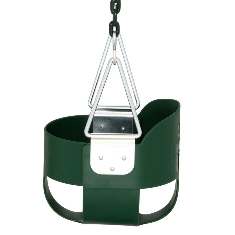 Gorilla Playsets 04-0008-G/G Full Bucket Toddler Swing, Bucket, Green 60" Plastic Coated Chains, 50 Lb Capacity - Image 4