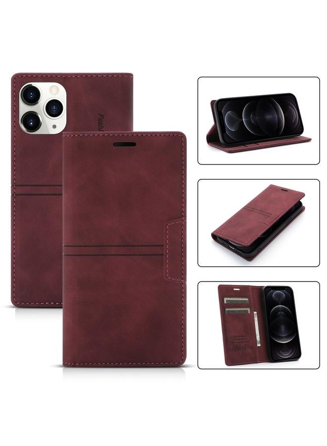اس-توب جراب لهاتف iPhone 12 / 12 Pro Dream Magnetic Suction Business جراب جلد PU أفقي قلاب مع حامل وفتحة بطاقة ومحفظة - Image 1