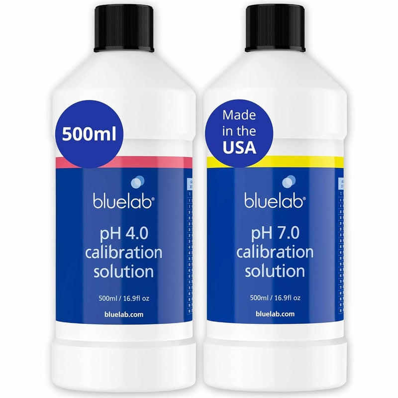 bluelab pH 4.0 & 7.0 Calibration Solution Kit - pH Meter & pH Pen Calibration for Balanced Nutrient Solution NIST Traceable | Hydroponics, Gardening & Growing Tents (500 ml/ 16.9 Fl Oz Each) - Image 1