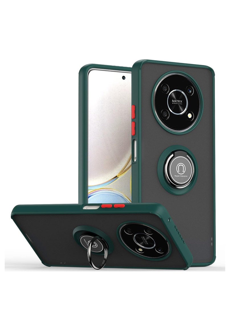 BORTONY HONOR X9 Case Cover Metal Ring Holder Grip Kickstand   Case Magnetic Car Mount Shockproof Matte Hard Back Bumper Case for HONOR X9 - Image 1