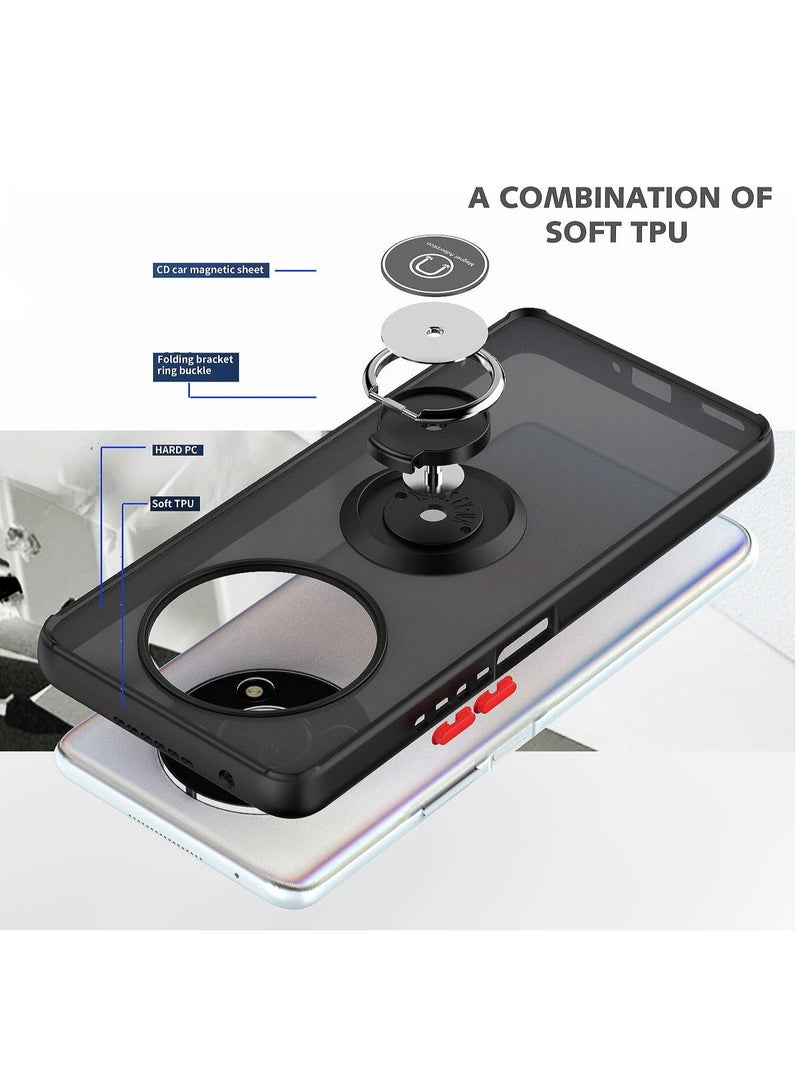 BORTONY HONOR X9 Case Cover Metal Ring Holder Grip Kickstand   Case Magnetic Car Mount Shockproof Matte Hard Back Bumper Case for HONOR X9 - Image 2