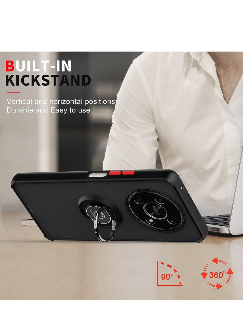 BORTONY HONOR X9 Case Cover Metal Ring Holder Grip Kickstand   Case Magnetic Car Mount Shockproof Matte Hard Back Bumper Case for HONOR X9 - Image 5