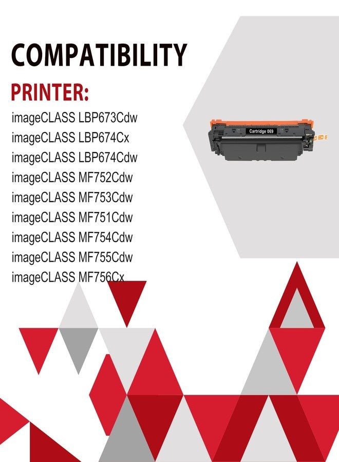 inkalfa 069 069H Toner Cartridge Set MF753Cdw Toner Compatible Replacement for Canon 069 069H for Canon Color ImageCLASS MF753Cdw MF751Cdw LBP674Cdw MF753 Printer Ink 4 Pack |Black Cyan Magenta Yellow| - Image 2