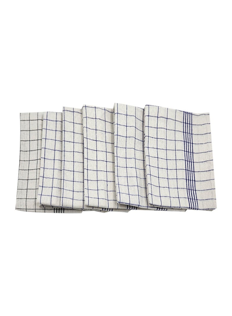 BYFT Orchard Jumbo Kitchen Towel(60x80Cm) White with Blue Lines-Set of 6  - Image 3