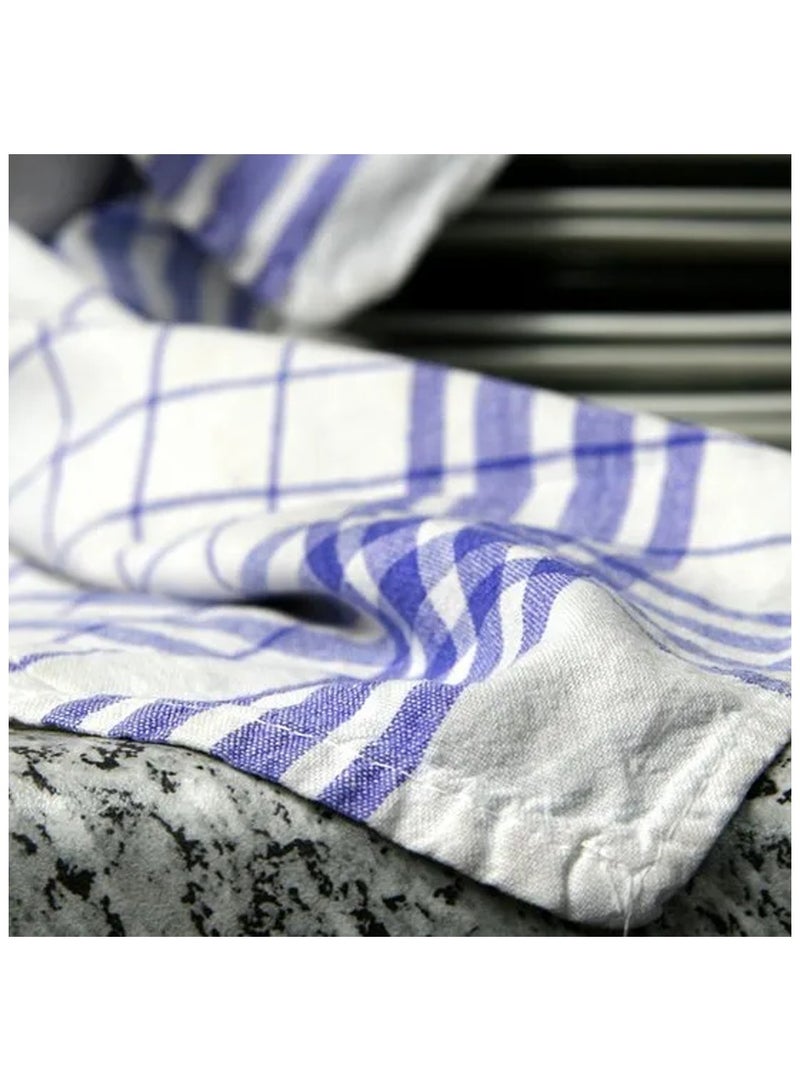 BYFT Orchard Jumbo Kitchen Towel(60x80Cm) White with Blue Lines-Set of 6  - Image 4