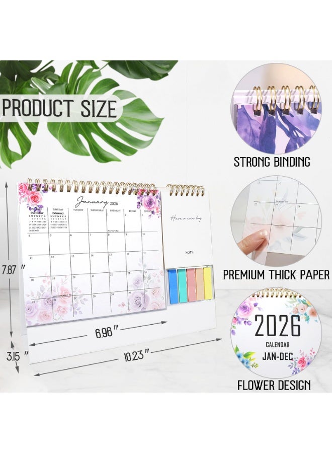 بينكواند تقويم مكتبي صغير – تقويم مكتبي شهري قائم على الطاولة من الورق السميك لمنظم المكتب المنزلي - Image 4