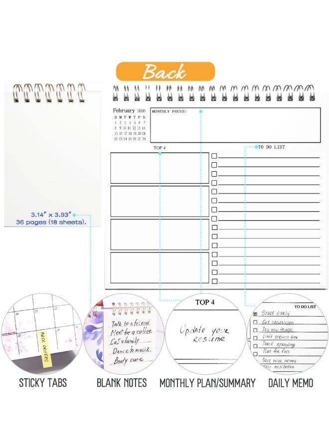 بينكواند تقويم مكتبي صغير – تقويم مكتبي شهري قائم على الطاولة من الورق السميك لمنظم المكتب المنزلي - Image 5