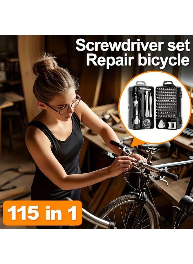 ترقية بلاك 115 في 1 مجموعة مفك براغي دقيق من الفولاذ المقاوم للصدأ، طقم إصلاح الهواتف والأجهزة اللوحية - Image 4