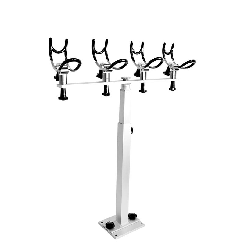 Mojiate Made PVC Coated Aluminum Fishing Rod Holder for Boat Anglers Marine Fishing Pole Rack with Mounting Plate and 360 Degree Rotation & Adjustable Height - Image 1