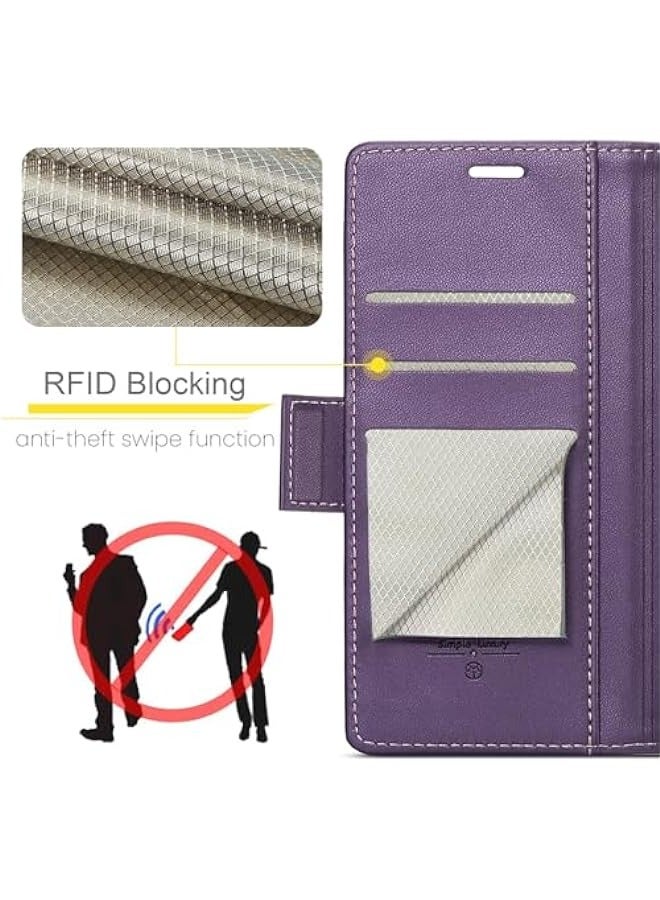 Beauenty Samsung Galaxy A55 5G RFID Blocking Wallet Flip Case - Purple - Image 4