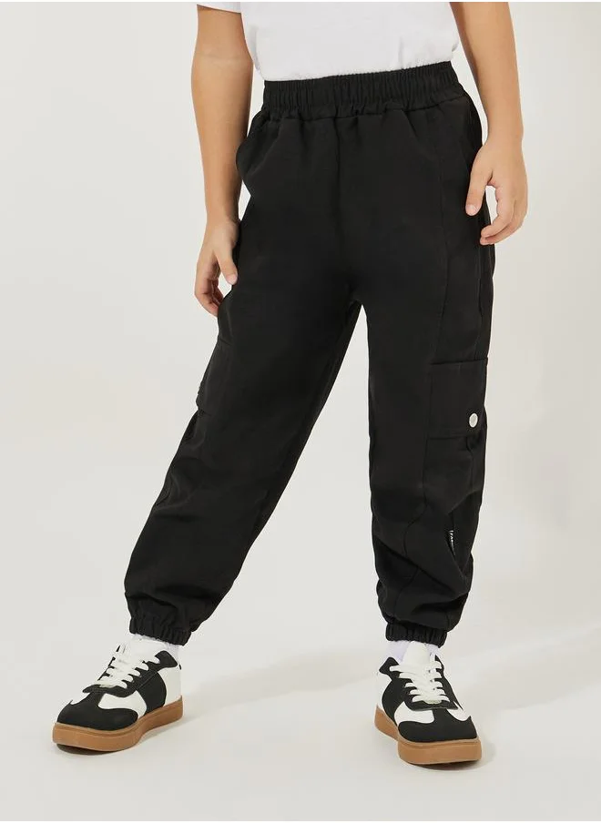 Styli Plain Elastic Waistband Cargo Pants