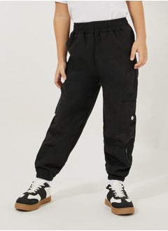 Styli Plain Elastic Waistband Cargo Pants  - Image 2